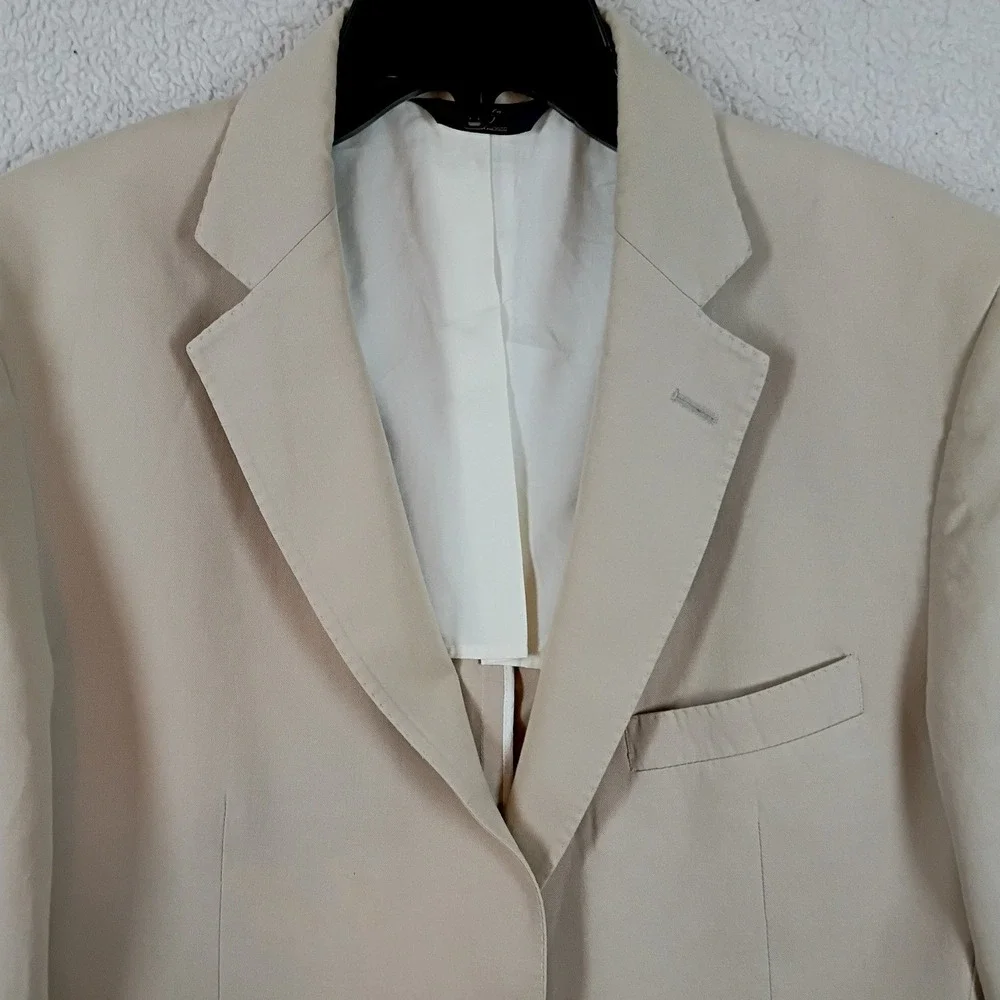 Brooks Brothers 346 Regent Fit Mens 42R Tan Cotton Two Button Blazer Sport Coat